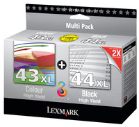 Original Lexmark 44XL Black and 43XL Colour Cartridges Twin Pack (0080D2966)