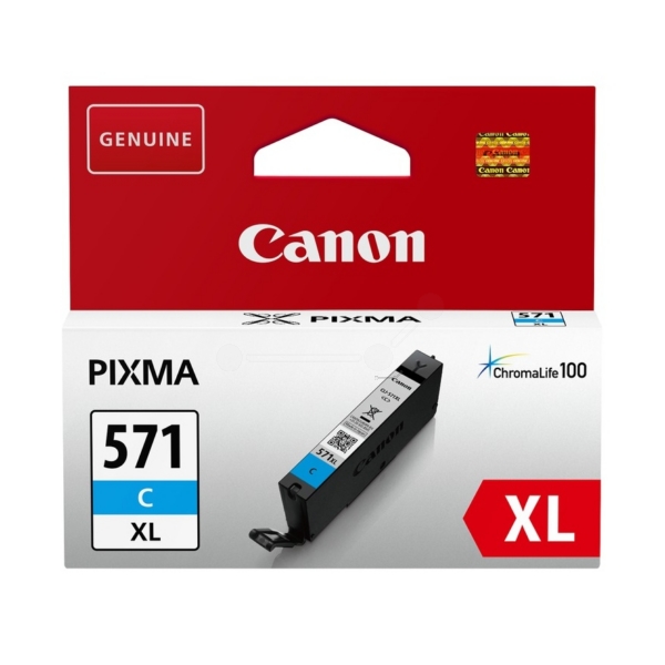 Original Canon CLI-571CXL High Capacity Cyan Ink Cartridge (0332C001)