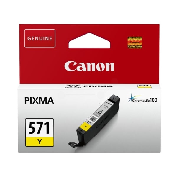 Original Canon CLI-571Y Yellow Ink Cartridge (0388C001)