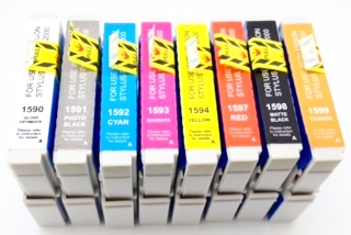 Compatible Epson Set 0f 8 Ink Cartridges (Gloss Optimizer/Photo Black/Cyan/Magenta/Yellow/Red/Matt Black/Orange)