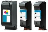 Remanufactured HP 17 Colour and HP 15 Ink Cartridges + EXTRA BLACK