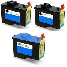 Remanufactured Dell 7Y743 and 7Y745 Ink Cartridges + EXTRA BLACK