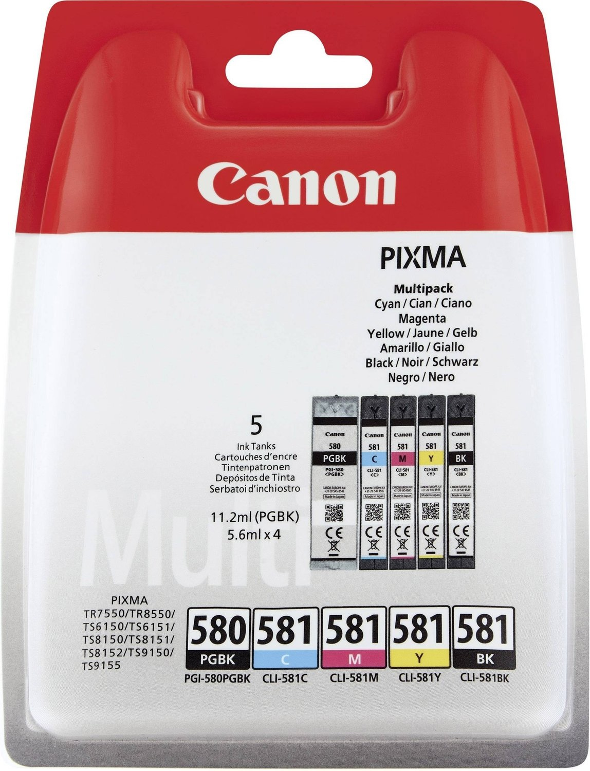 Original Canon PGI-580/CLI-581 5 Colour Inkjet Cartridge Multipack - (2078C005)