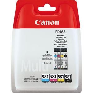 Original Canon CLI-581 4 Colour Inkjet Cartridge Multipack - (2103C004)