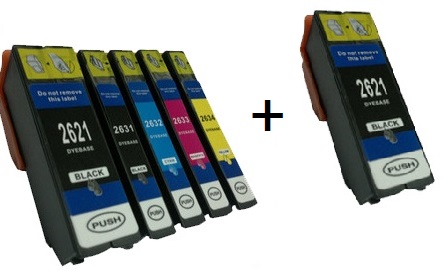 Compatible Epson 26XL a Set 5 Ink cartridges High Capacity + EXTRA BLACK (2 x Black 1 x Photo Black/Cyan/Magenta/Yellow)