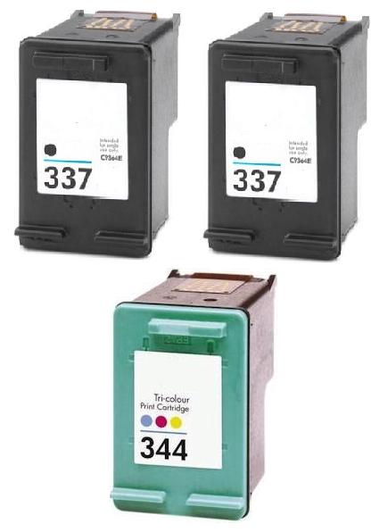 Remanufactured HP 337 Black and HP 344 Colour Ink Cartridges  + EXTRA BLACK