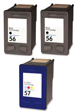 Remanufactured HP 56 High Capacity Black and HP 57  High Capacity Colour Ink Cartridges + EXTRA BLACK