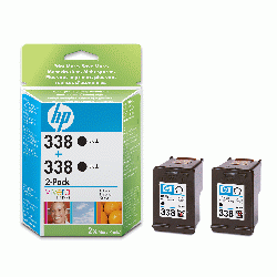 Original HP 338 (CB331EE) Black Ink cartridges  Twin Pack  (2 x 11ml)