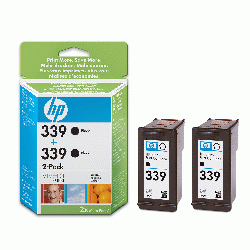 Original HP 339 Black Maximum Capacity Ink Cartridges Twin Pack (C9504EE)