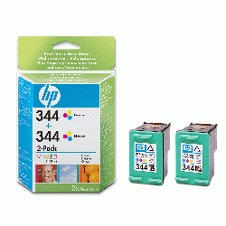 Original HP 344 Colour Maximum Capacity Ink cartridges (2 x 14ml) (C9505EE)