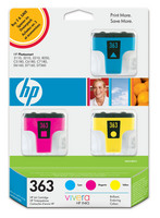 Original HP 363 3 Pack CB333EE Ink cartridges