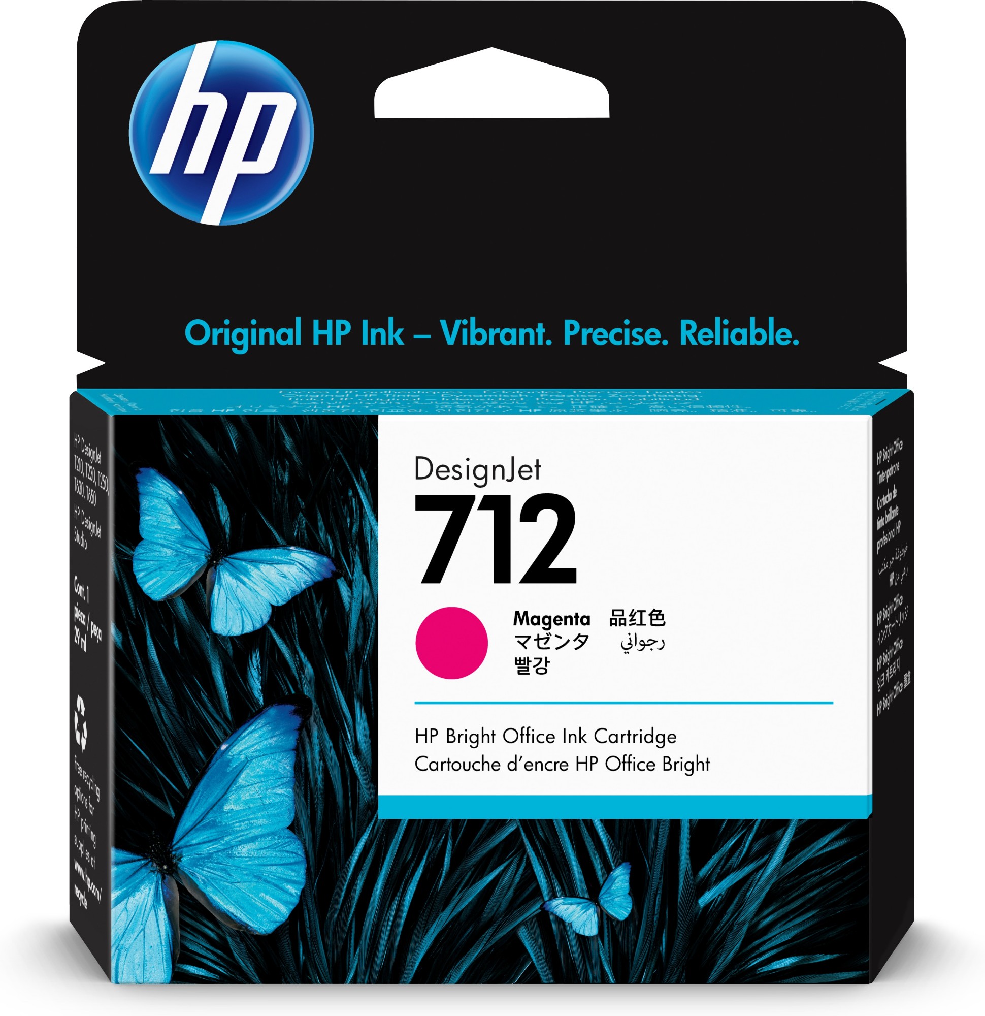 HP Original 712 Magenta Inkjet Cartridge 3ED68A