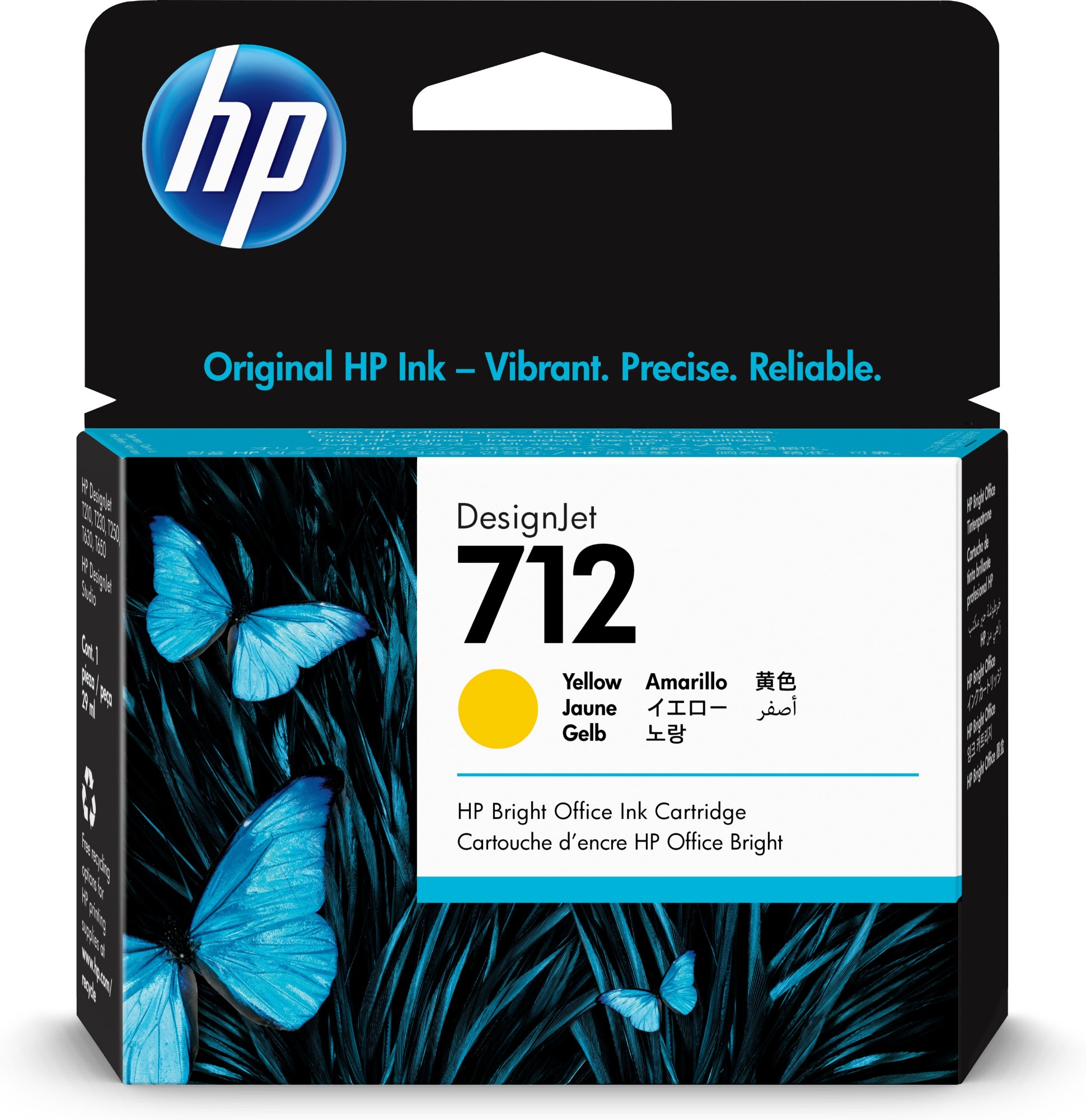 Original HP 712 Yellow Inkjet Cartridge 3ED69A