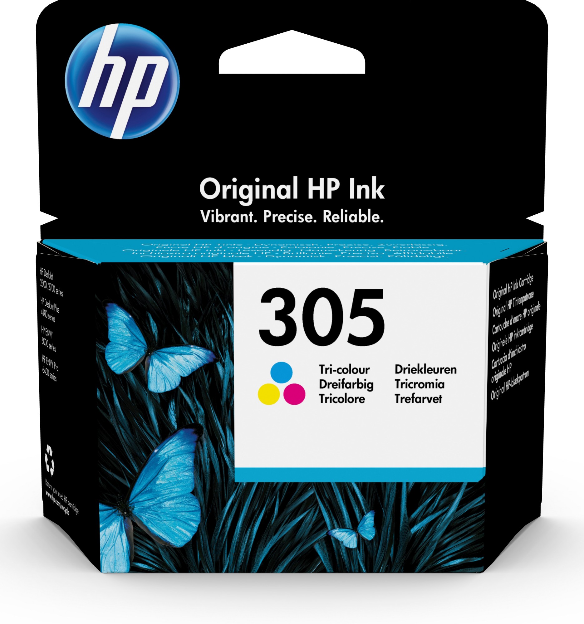 Original HP 305 Tri-Colour Inkjet Cartridge 3YM60AE