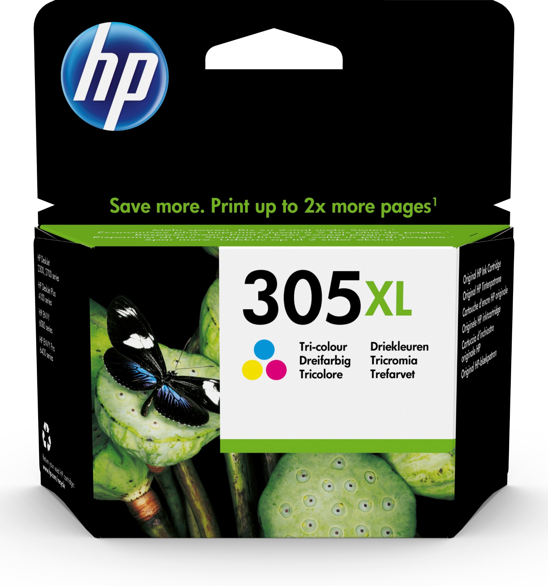 Original HP 305XL Tri-Colour High Capacity Inkjet Cartridge 3YM63AE