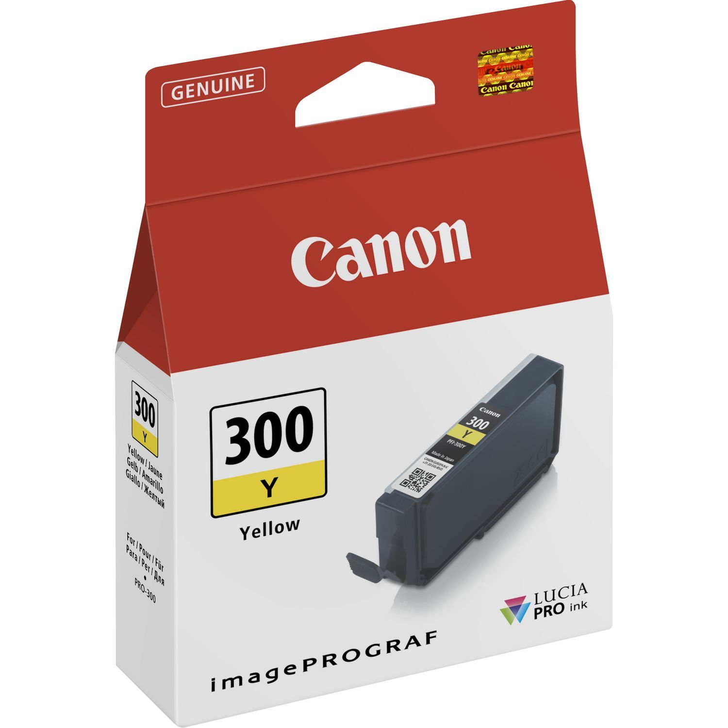 Original Canon PFI300Y Yellow Inkjet Cartridge 4196C001