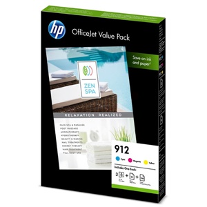 Original HP 912 3 Colour Inkjet Cartridge Multipack - (6JR41AE)