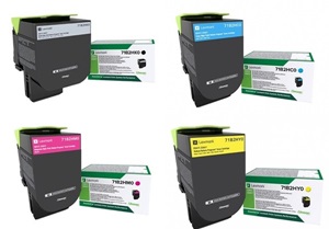 Lexmark Original 71B2H 4 Colour High Capacity Toner Cartridge Multipack (Black/Cyan/Magenta/Yellow)