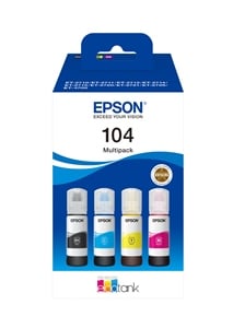 Epson Original 104-PACK Four Colour Multipack Ink Bottle C13T00P640