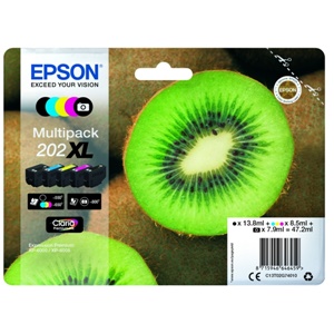 Epson Original 202XL 5 Colour High Capacity Inkjet Cartridge Multipack - (C13T02G74010)