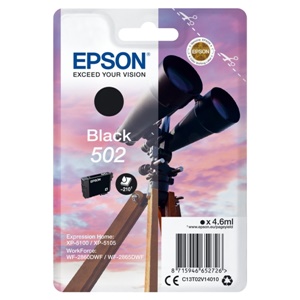Epson Original 502 Black Inkjet Cartridge - (C13T02V14010)