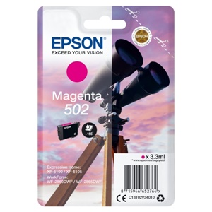 Original Epson 502 Magenta Inkjet Cartridge - (C13T02V34010)