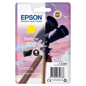 Epson Original 502 Yellow Inkjet Cartridge - (C13T02V44010)