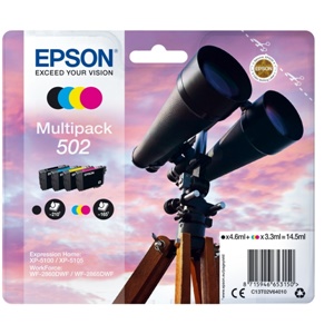 Original Epson 502 Four Colour Inkjet Cartridge Multipack - (C13T02V64010)