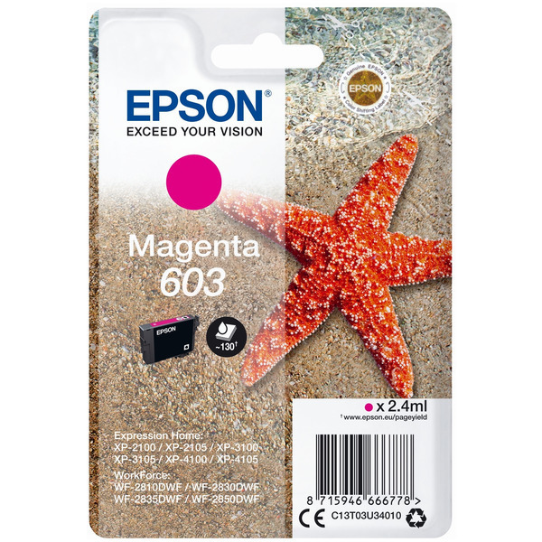 Original Epson 603 Magenta Ink Cartridge (C13T03U34010)