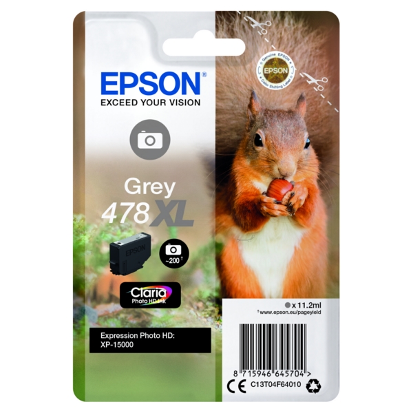 Original Epson 478XL Grey High Capacity Inkjet Cartridge (C13T04F64010)