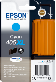 Original Epson 405XL Cyan High Capacity Ink Cartridge C13T05H24010