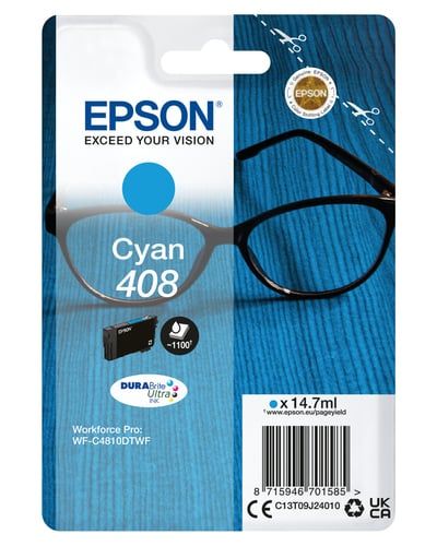 Original Epson 408 Cyan Inkjet Cartridge C13T09J24010