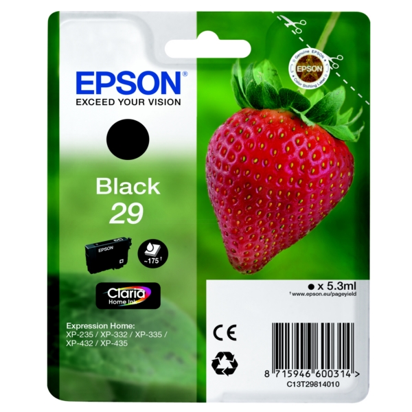 Original Epson 29 Black Ink Cartridge (T2981)