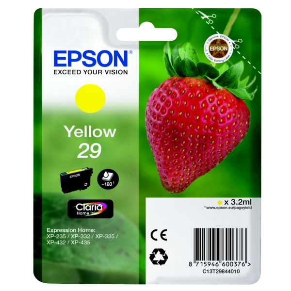 Original Epson 29 Yellow Ink Cartridge (T2984)