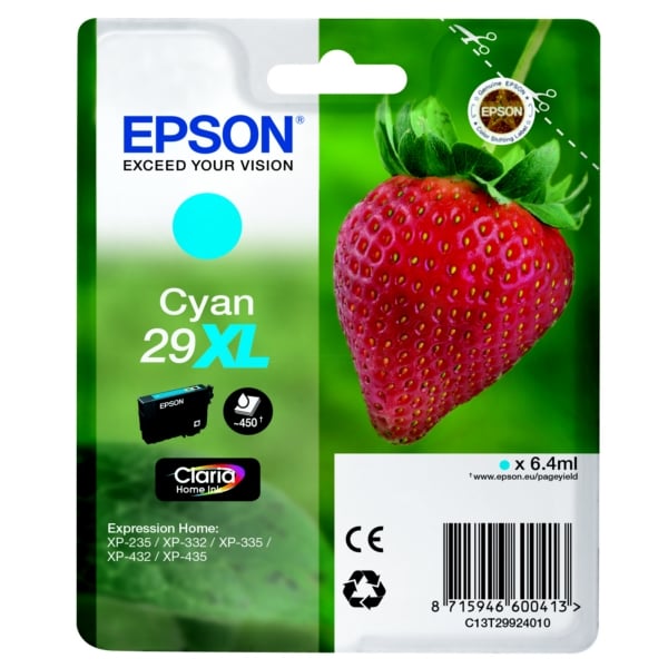 Original Epson 29XL Cyan High Capacity Ink Cartridge (T2992)