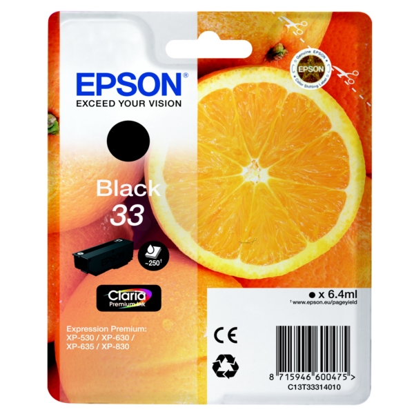 Original Epson 33 Black Ink Cartridge (T3331)