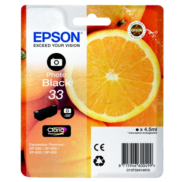 Original Epson 33 Photo Black Ink Cartridge (T3341)