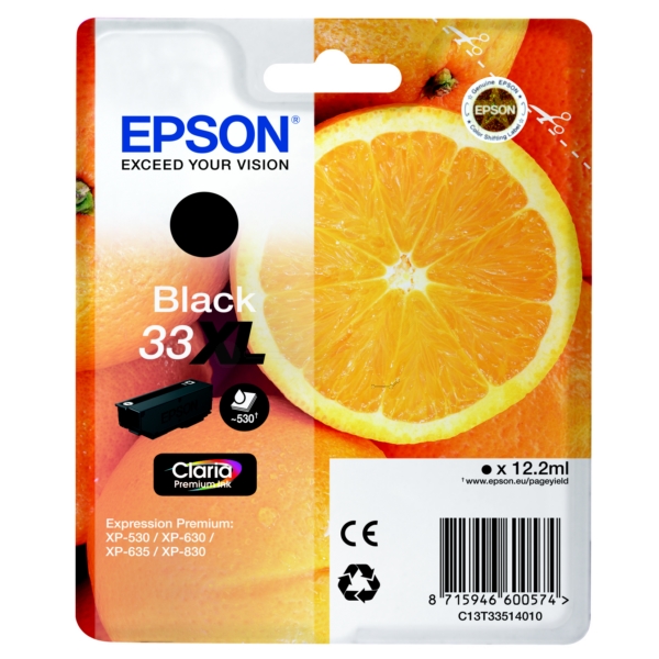 Original Epson 33XL Black High Capacity Ink Cartridge (T3351)