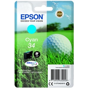 Original Epson 34 Cyan Inkjet Cartridge - (C13T34624010)