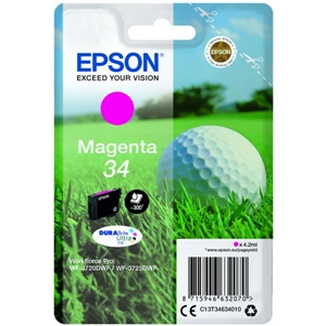 Original Epson 34 Magenta Inkjet Cartridge - (C13T34634010)