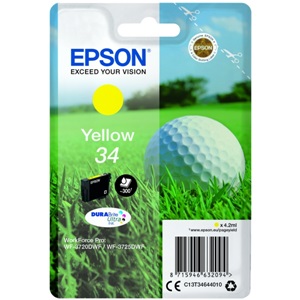 Original Epson 34 Yellow Inkjet Cartridge - (C13T34644010)