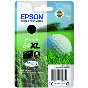 Original Epson 34XL Black High Capacity Inkjet Cartridge - (C13T34714010)