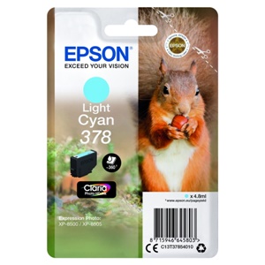 Original Epson 378 Light Cyan Inkjet Cartridge - (C13T37854010)