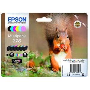 Original Epson 378 6 Colour Inkjet Cartridge Multipack - (C13T37884010)