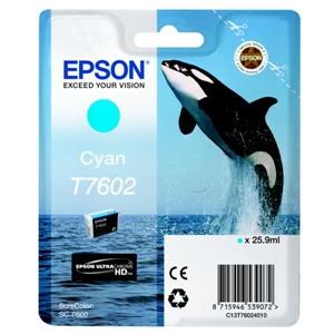 Epson Original T7602 Cyan Inkjet Cartridge - (C13T76024010)
