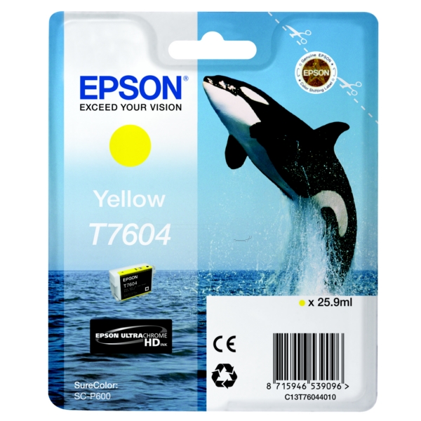 Original Epson T7604 Yellow Inkjet Cartridge - (C13T76044010)