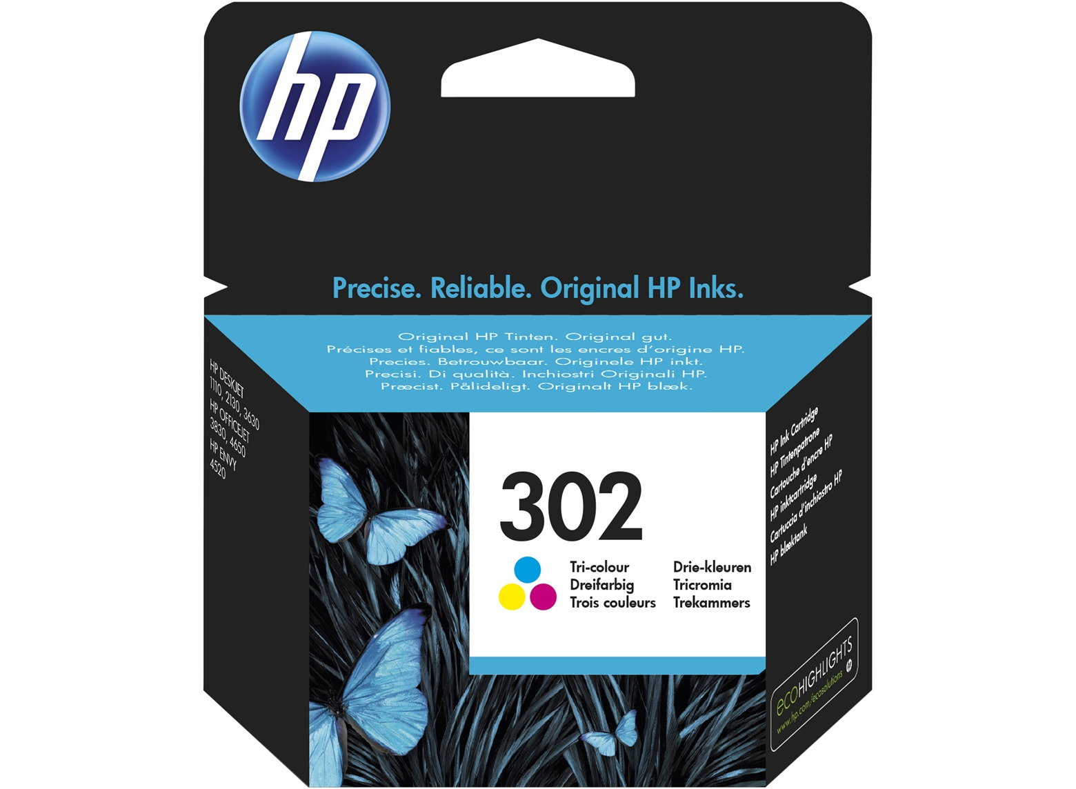 Original HP 302 Colour Ink Cartridge (F6U65AE)