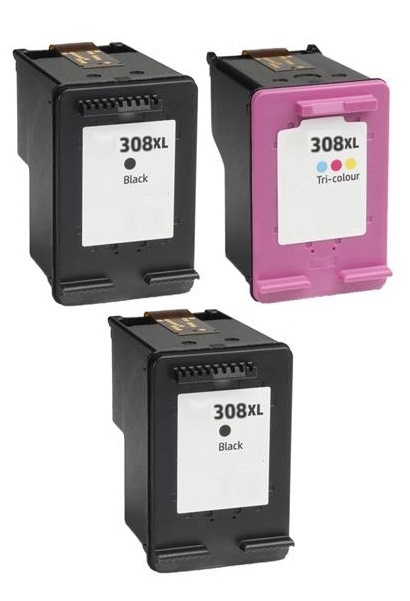 Remanufactured HP 308XL Black & 308XL Colour High Capacity Ink ...