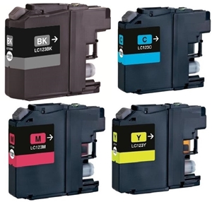 Brother Compatible LC123 full Set of 4 Inks (Black/Cyan/Magenta/Yellow)