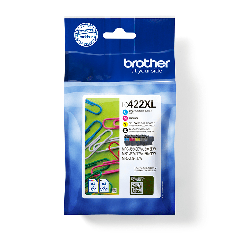 Brother Original LC422XLVAL High Capacity Multipack Inkjet Cartridge